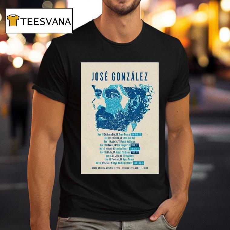 Jose Gonzalez North America Tour November T Shirt Jose Gonzalez North America Tour November T Shirt