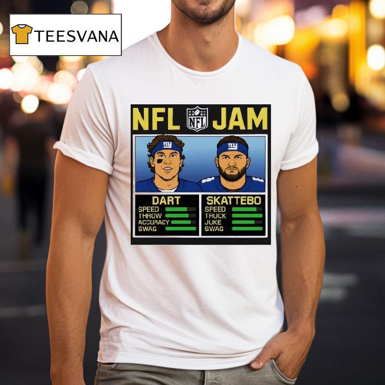 Nfl Jam Jaxson Dart And Cam Skattebo New York Giants Football T Shirt Nfl Jam Jaxson Dart And Cam Skattebo New York Giants Football T Shirt