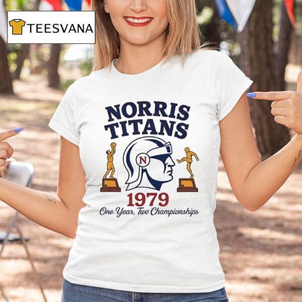 Norris Titans Logo One Year Two Championships T Shirt