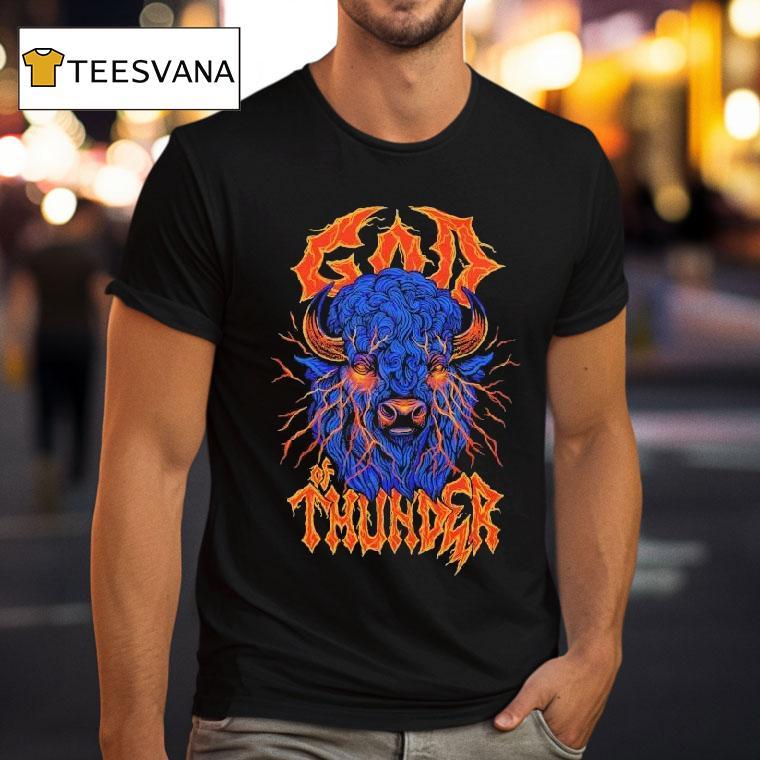 Oklahoma Thunder God Of Thunder Bison T Shirt Oklahoma Thunder God Of Thunder Bison T Shirt