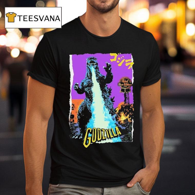 Pabst Blue Ribbon Atomic Breath Godzilla T Shirt Pabst Blue Ribbon Atomic Breath Godzilla T Shirt