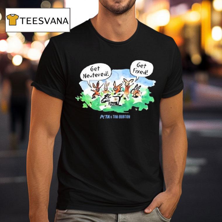 Peta X Tim Burton Levi And Rabbits T Shirt Peta X Tim Burton Levi And Rabbits T Shirt