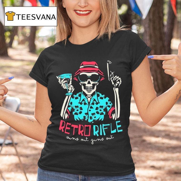 Retro Rifle Jump Out Going Out Beach Side Skeleton T Shirt Retro Rifle Jump Out Going Out Beach Side Skeleton T Shirt