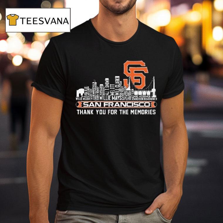 San Francisco Giants Thank You For The Memories Skyline T Shirt San Francisco Giants Thank You For The Memories Skyline T Shirt
