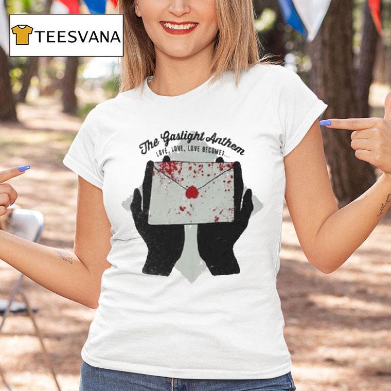 The Gaslight Anthem Love Love Love Becomes Stray Paper Hand T Shirt The Gaslight Anthem Love Love Love Becomes Stray Paper Hand T Shirt
