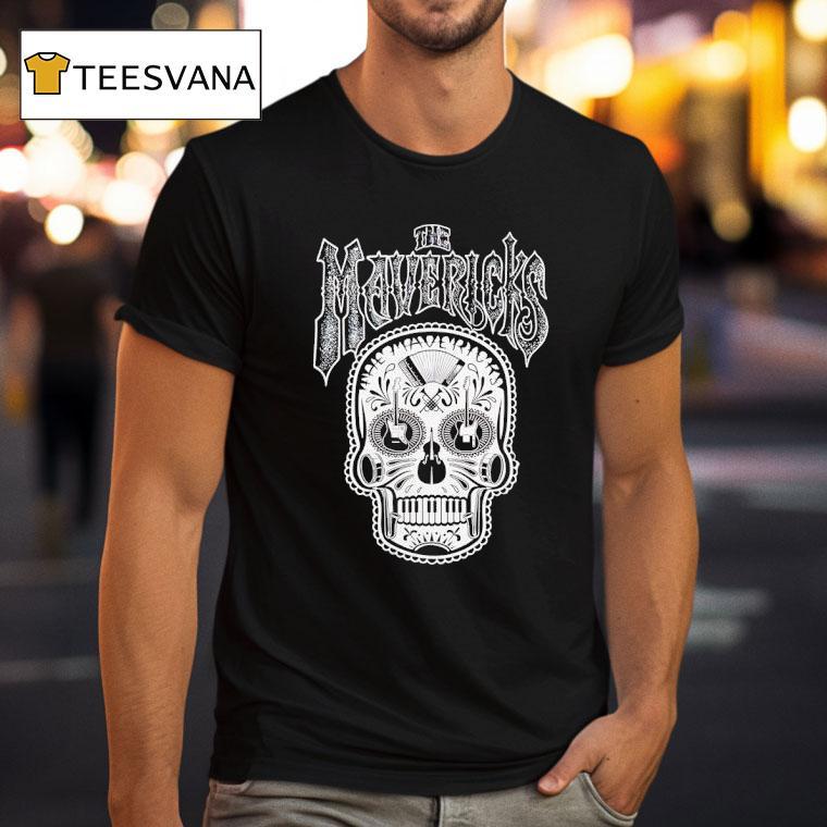 The Mavericks Skull Guitar Piano T Shirt The Mavericks Skull Guitar Piano T Shirt