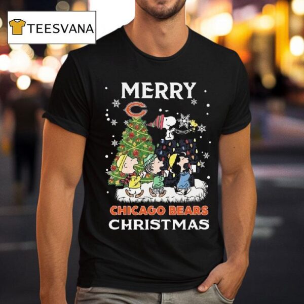 The Peanuts X Chicago Bears Merry Christmas T Shirt