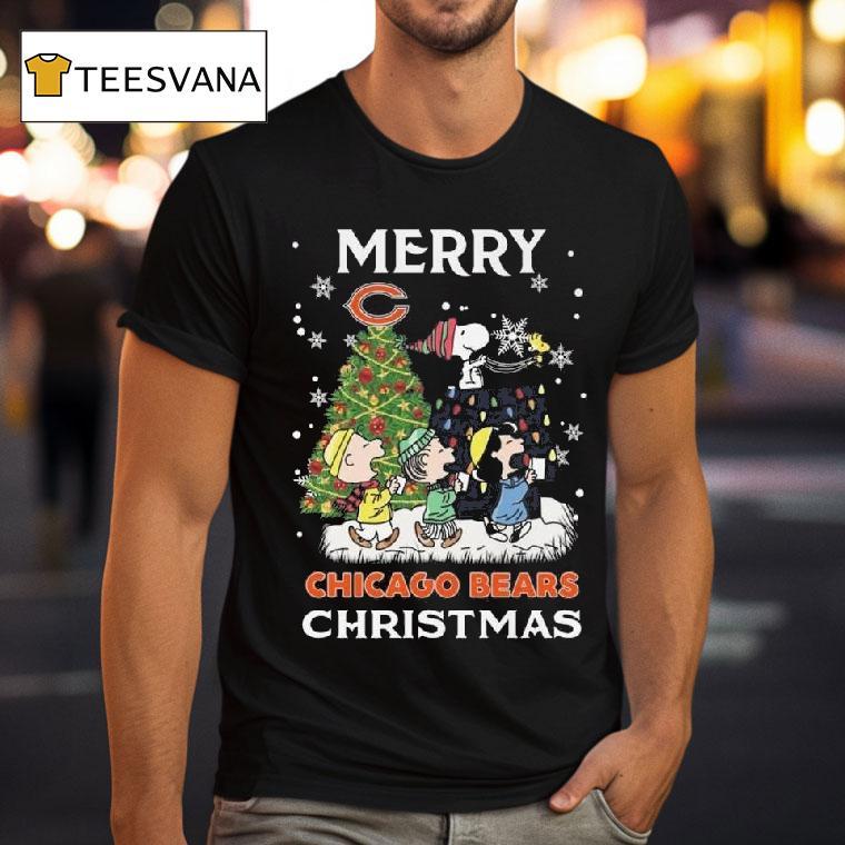 The Peanuts X Chicago Bears Merry Christmas T Shirt The Peanuts X Chicago Bears Merry Christmas T Shirt