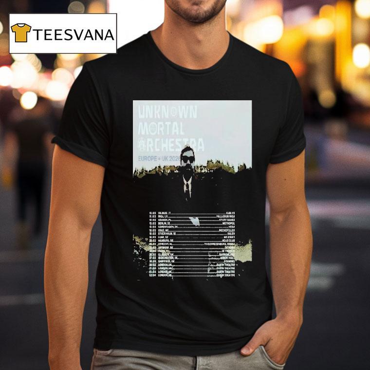Unknown Mortal Orchestra Europe Uk Tour Dates T Shirt Unknown Mortal Orchestra Europe Uk Tour Dates T Shirt
