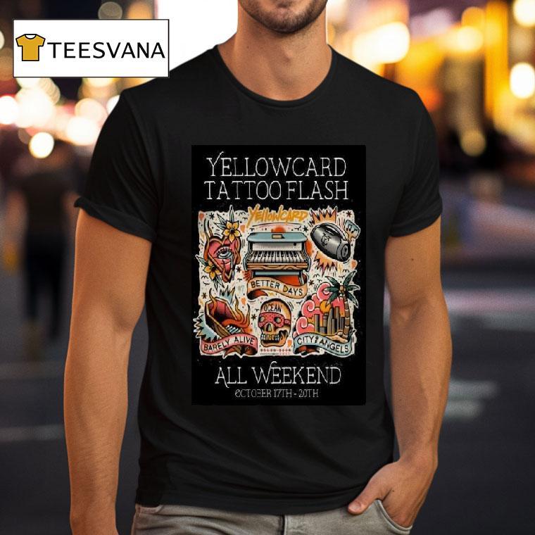 Yellowcard Tattoo Flash Better Days October T Shirt Yellowcard Tattoo Flash Better Days October T Shirt