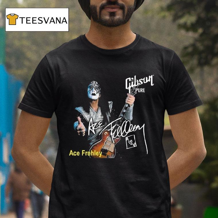 Ace Frehley Kiss Spaceman Gibson Guitar Signature T Shirt Ace Frehley Kiss Spaceman Gibson Guitar Signature T Shirt