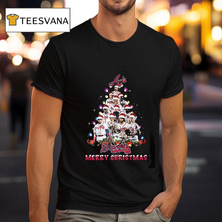 Atlanta Braves Players Christmas Tree Merry Christmas T Shirt Atlanta Braves Players Christmas Tree Merry Christmas T Shirt