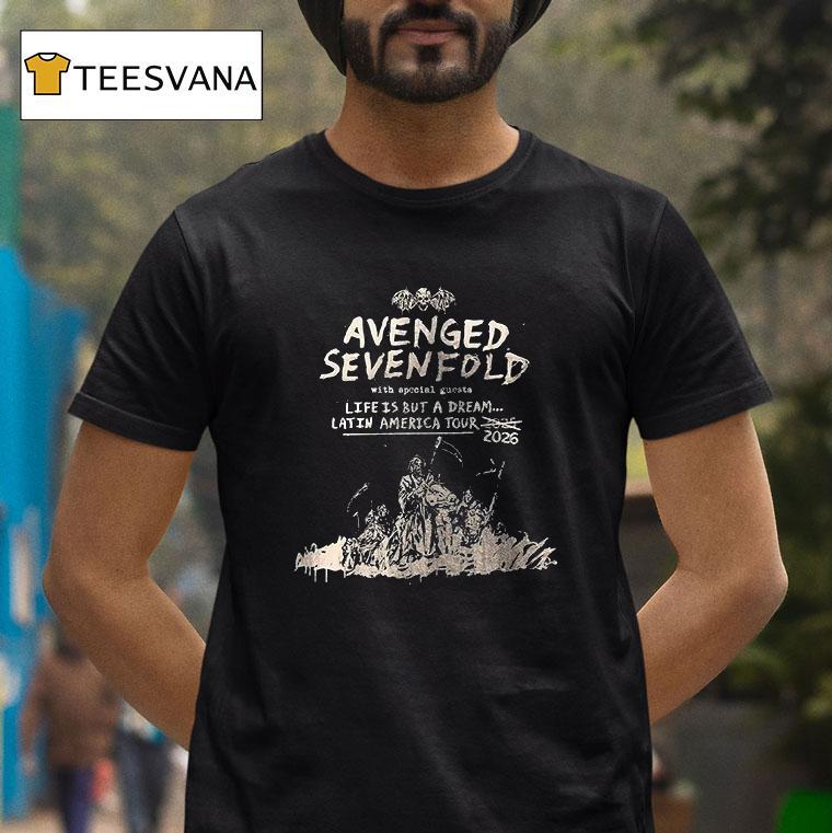 Avenged Sevenfold Life Is But A Dream Latin America Tour T Shirt Avenged Sevenfold Life Is But A Dream Latin America Tour T Shirt