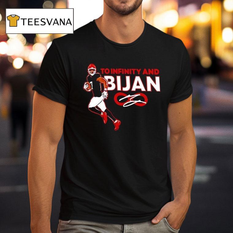 Bijan Robinson To Infinity And Signature Football T Shirt Bijan Robinson To Infinity And Signature Football T Shirt
