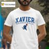 Blue Blob Mascot Xavier Muskers Basketball T Shirt