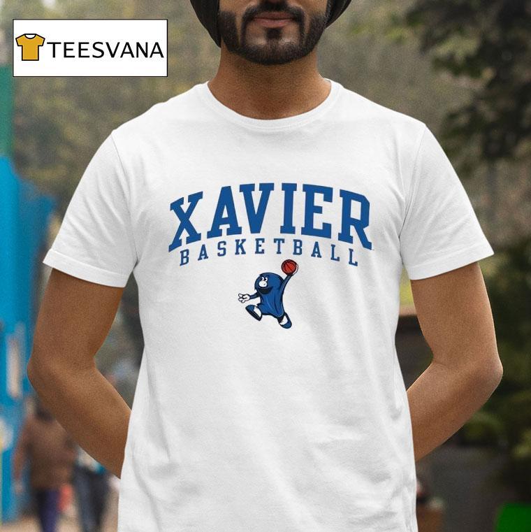 Blue Blob Mascot Xavier Muskers Basketball T Shirt Blue Blob Mascot Xavier Muskers Basketball T Shirt