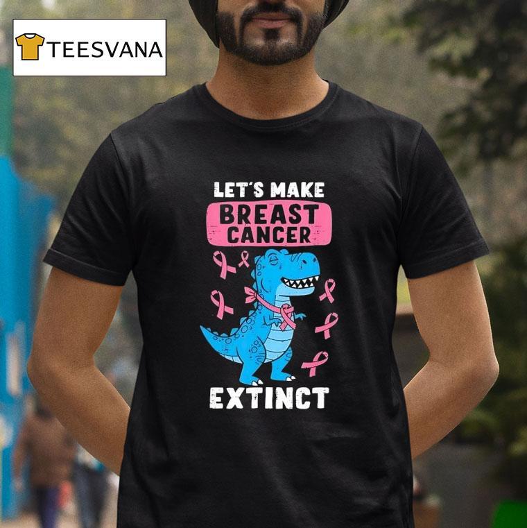 Blue Dinosaur Lets Make Breast Cancer Extinct Pink Ribbon T Shirt Blue Dinosaur Lets Make Breast Cancer Extinct Pink Ribbon T Shirt