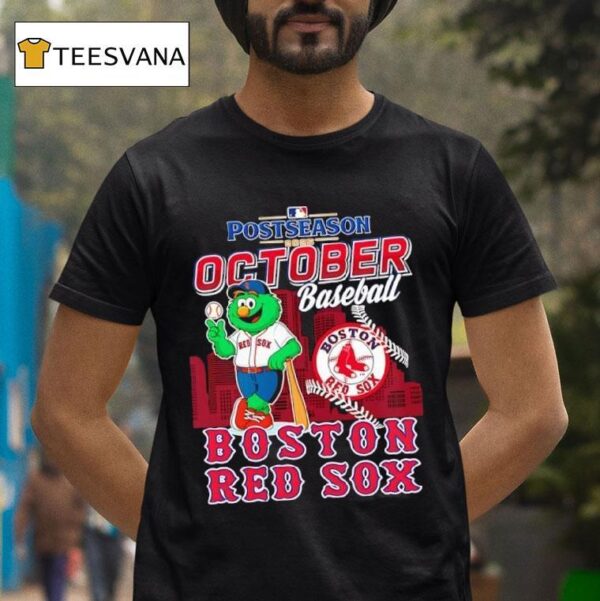 Boston Red Sox Baseball Mlb Postseason October Mascot Logo T Shirt