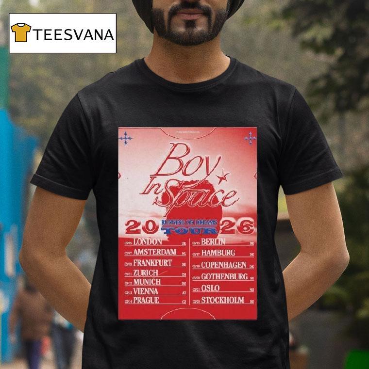 Boy In Space Running On Dreams Tour T Shirt Boy In Space Running On Dreams Tour T Shirt