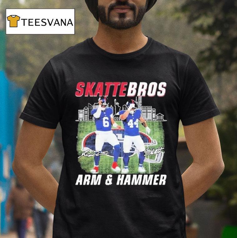 Cam Skattebo And Jaxson Dart Skattebros Arm Hammer Signatures T Shirt Cam Skattebo And Jaxson Dart Skattebros Arm Hammer Signatures T Shirt