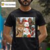Christmas Cat Selfie With Bigfoot Alien Snowman T Shirt