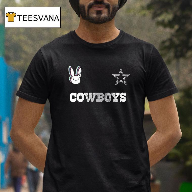 Dallas Cowboys X Bad Bunny Super Bowl Lx Logo Signature Bunny Masco T Shirt Dallas Cowboys X Bad Bunny Super Bowl Lx Logo Signature Bunny Masco T Shirt