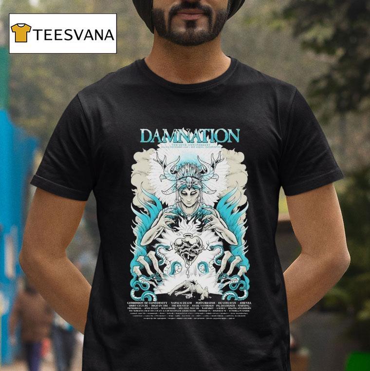 Damnation Oct In Manchester Uk Tour T Shirt Damnation Oct In Manchester Uk Tour T Shirt