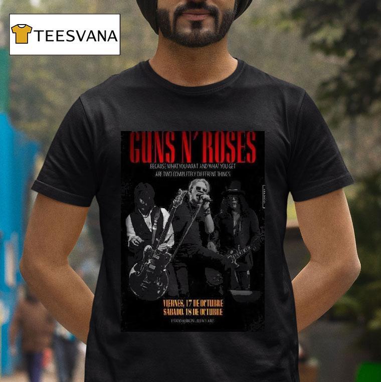 Guns N Roses October Estadio Huracan Shows T Shirt Guns N Roses October Estadio Huracan Shows T Shirt