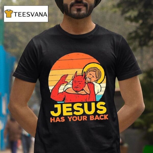 Jesus Has Your Back Santa Devil Vintage Graphic T Shirt