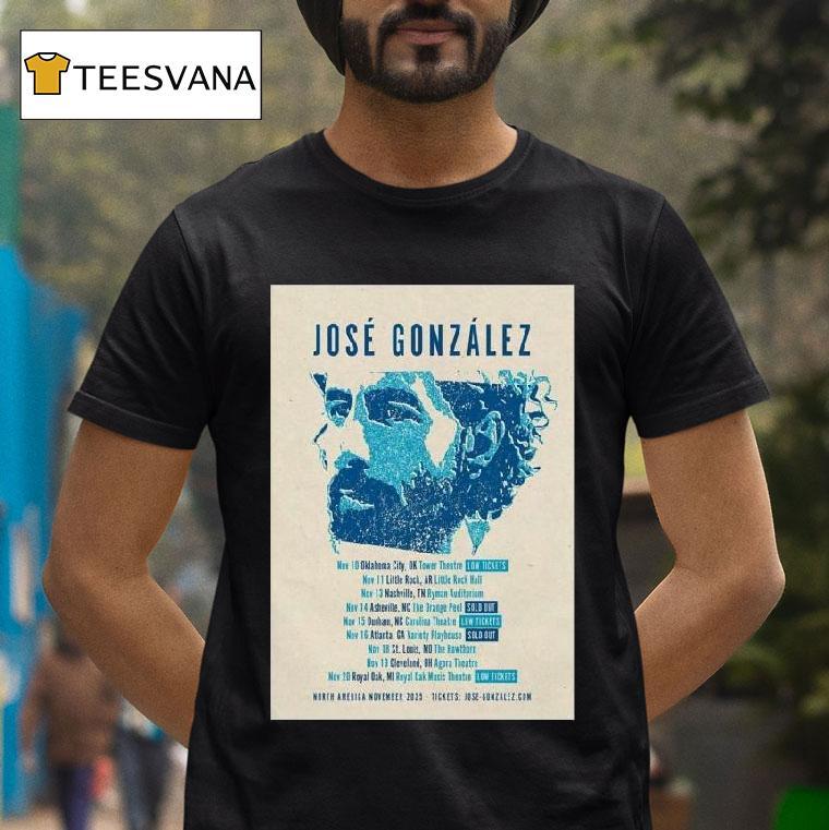 Jose Gonzalez North America Tour November T Shirt Jose Gonzalez North America Tour November T Shirt