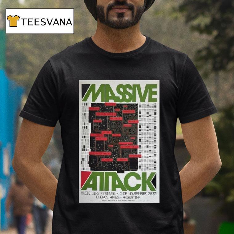 Massive Attack Festival Buenos Aires Argentina Nov T Shirt Massive Attack Festival Buenos Aires Argentina Nov T Shirt