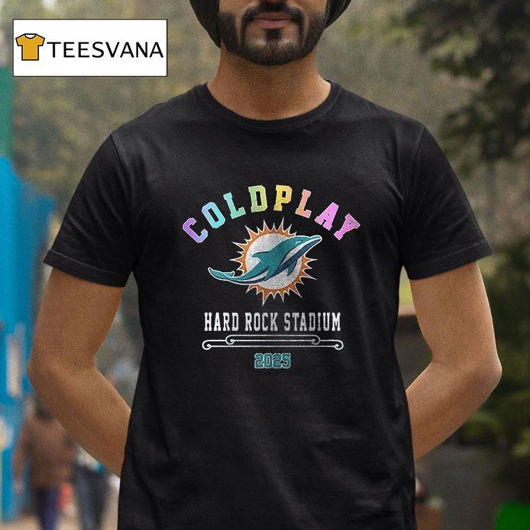 Miami Dolphins X Coldplay Music Of The Spheres Tour T Shirt Miami Dolphins X Coldplay Music Of The Spheres Tour T Shirt