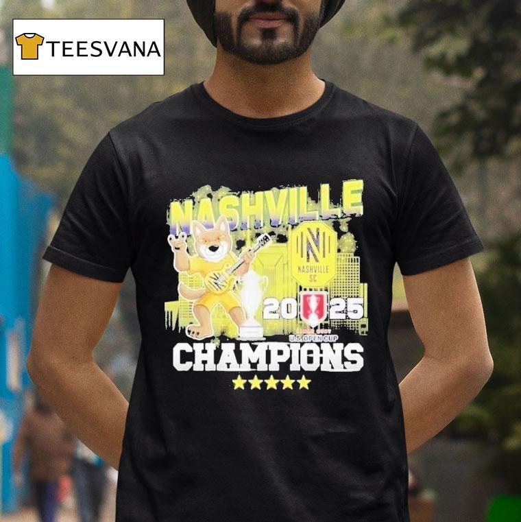 Nashville Sc Us Open Cup Champions Celebrating Mascot Trophy T Shirt Nashville Sc Us Open Cup Champions Celebrating Mascot Trophy T Shirt
