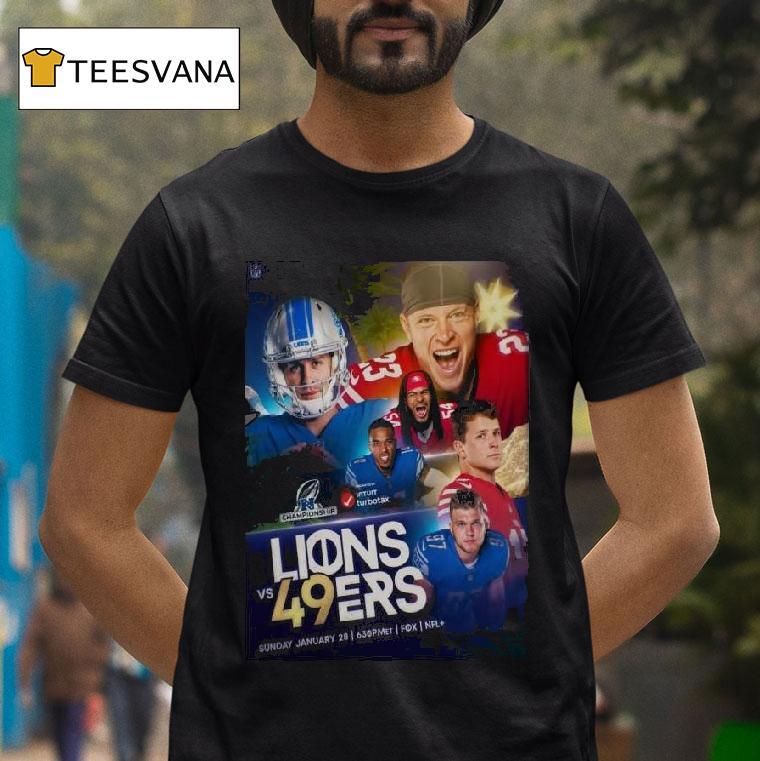 Nfl Playoffs Nfc Championship Detroit Lions Vs San Francisco Ers Matchup January Th T Shirt Nfl Playoffs Nfc Championship Detroit Lions Vs San Francisco Ers Matchup January Th T Shirt
