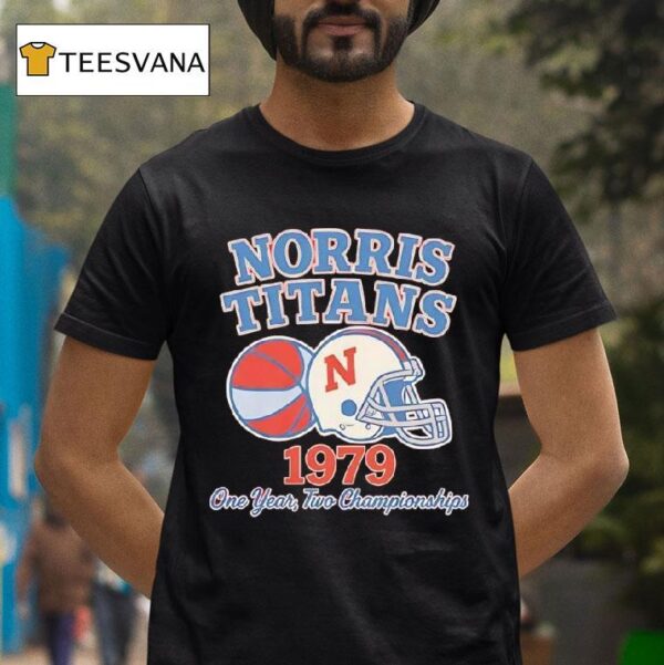 Norris Titans One Year Two Championships Helmet Logo T Shirt