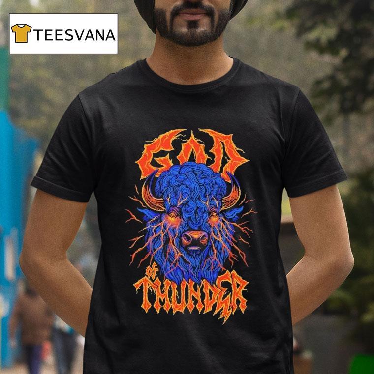 Oklahoma Thunder God Of Thunder Bison T Shirt Oklahoma Thunder God Of Thunder Bison T Shirt
