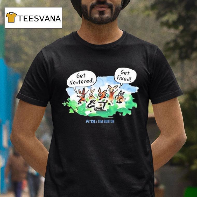 Peta X Tim Burton Levi And Rabbits T Shirt Peta X Tim Burton Levi And Rabbits T Shirt