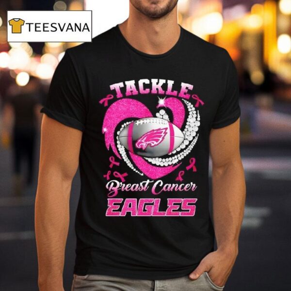 Philadelphia Eagles Breast Cancer Awareness Tackle Hear T Shirt
