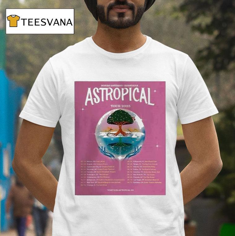 Rawayana And Bomba Estreo Astropical Tour T Shirt Rawayana And Bomba Estreo Astropical Tour T Shirt