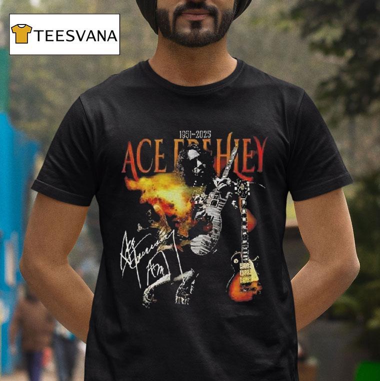 Rest In Peace Ace Frehley The Spaceman Signature T Shirt Rest In Peace Ace Frehley The Spaceman Signature T Shirt