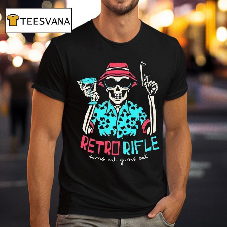 Retro Rifle Jump Out Going Out Beach Side Skeleton T Shirt Retro Rifle Jump Out Going Out Beach Side Skeleton T Shirt