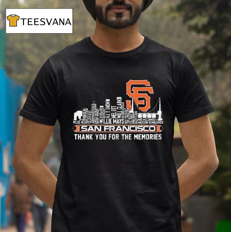 San Francisco Giants Thank You For The Memories Skyline T Shirt San Francisco Giants Thank You For The Memories Skyline T Shirt