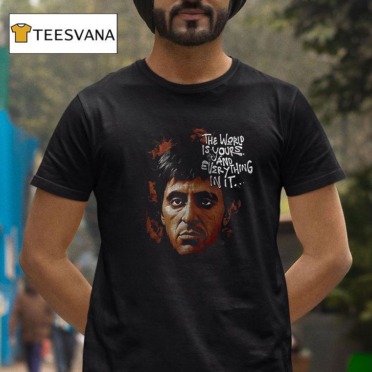 Scarface The World Is Yours And Everything In It Graphic Vintage T Shirt Scarface The World Is Yours And Everything In It Graphic Vintage T Shirt