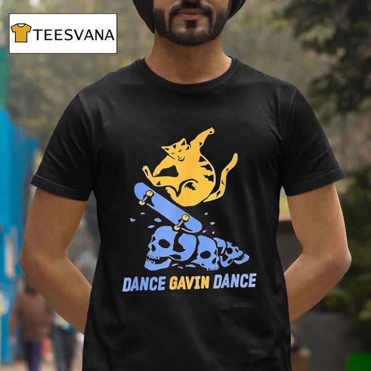 Skull And Cat Skateboarding Dance Gavin Dance T Shirt Skull And Cat Skateboarding Dance Gavin Dance T Shirt