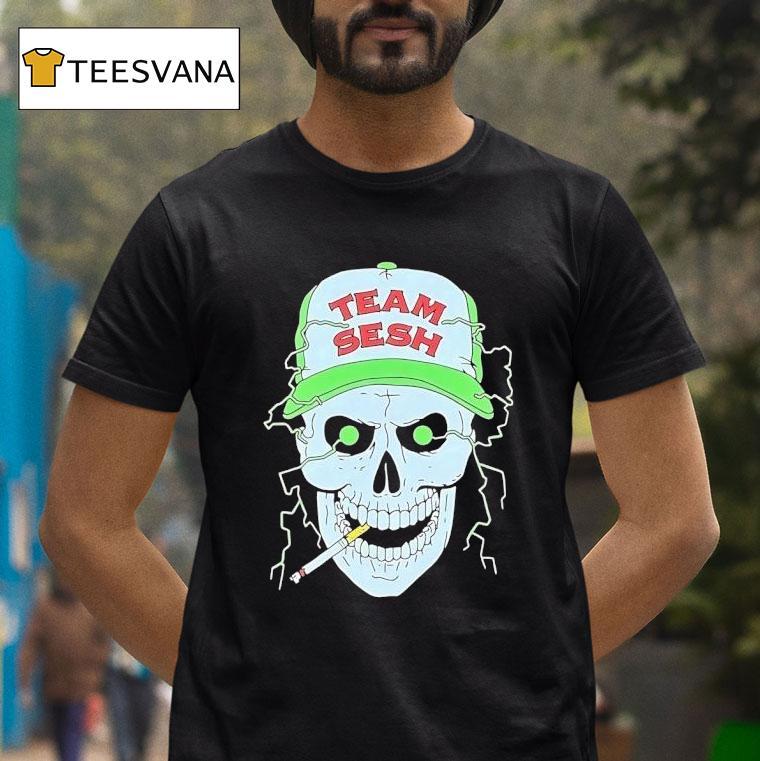 Skull Smoking Team Sesh Lightning T Shirt Skull Smoking Team Sesh Lightning T Shirt
