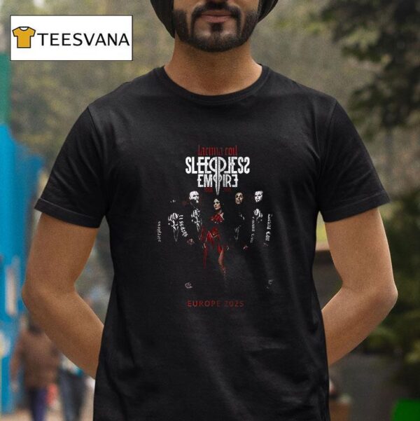 Sleepless Empire Lacuna Coil Tour Cities Schedule T Shirt