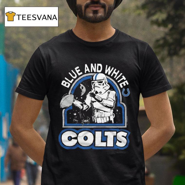 Star Wars Dark Side X Indianapolis Colts Blue And White T Shirt Star Wars Dark Side X Indianapolis Colts Blue And White T Shirt