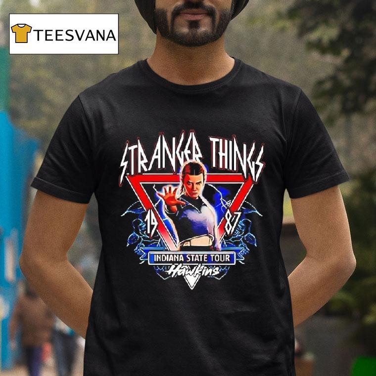 Stranger Things Indiana State Tour Hawkins Graphic T Shirt Stranger Things Indiana State Tour Hawkins Graphic T Shirt