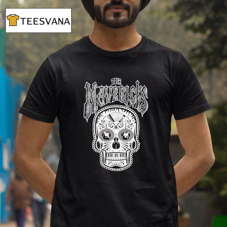 The Mavericks Skull Guitar Piano T Shirt The Mavericks Skull Guitar Piano T Shirt