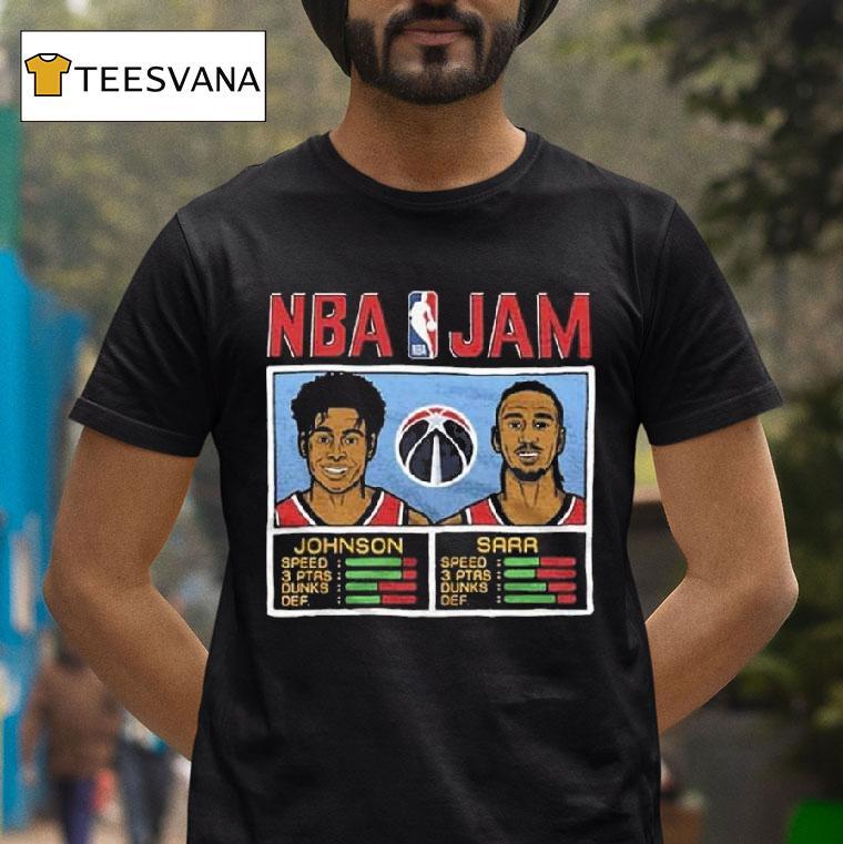 Tre Johnson And Alex Sarr Washington Wizards Nba Jam T Shirt Tre Johnson And Alex Sarr Washington Wizards Nba Jam T Shirt